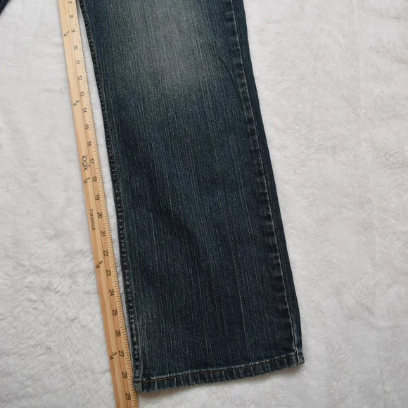 Levis 514 Mens Jeans Sz 36 x 30 Straight Dark Wash Denim Distressed 5 Pocket - Picture 15 of 16